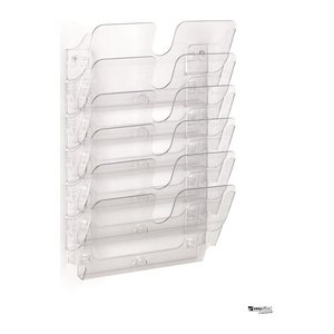 DURABLE Wandprospekthalter Flexiplus transparent DIN A4 quer 6 Fächern 34,0 x 10,0 x 52,0 cm, 1 St.