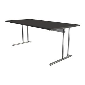 Kerkmann Schreibtisch anthrazit rechteckig, C-Fuß-Gestell chrom 180,0 x 80,0 cm