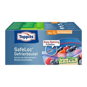 Toppits Gefrierbeutel SafeLoc 1,0 l, 36 St.