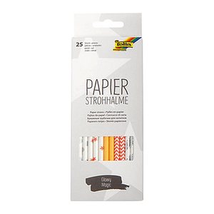 folia Strohhalme GLOWY MAGIC farbsortiert Papier, knickbar, 25 St.