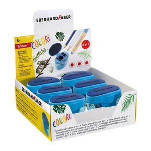 FABER-CASTELL Dosenspitzer dreifach Colori blau