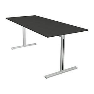 Kerkmann Form 1 Schreibtisch anthrazit rechteckig, T-Fuß-Gestell silber 180,0 x 80,0 cm