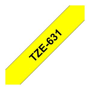 brother Schriftband TZe-631 TZE631, 12 mm, schwarz auf gelb, 1 St.