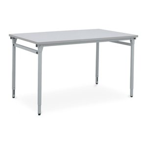 Klapptisch 4-Fuß höhenverstellbar – Gestell in Lichtgrau (1200 x 600 mm)