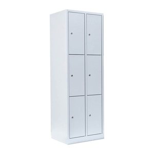 LÜLLMANN Schließfachschrank lichtgrau 520320, 6 Schließfächer 60,0 x 50,0 x 180,0 cm