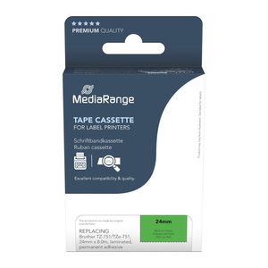 MediaRange Schriftbandka. Brother TZ-751/TZe-751 24mm 8m sw
