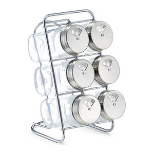 Zeller Gewürzregal transparent, silber, 7-tlg., 1 Set