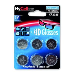 HyCell Knopfzellen CR2025 Lithium 3,0 V, 6 St.