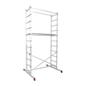 KRAUSE Stehleiter einseitig CORDA silber 7 Stufen, H: 220,0 cm