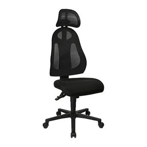 Topstar Bürostuhl Free Art mit Kopfstütze, FR100 G200X Stoff schwarz, Gestell schwarz