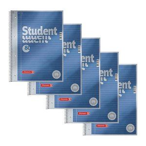 BRUNNEN Collegeblöcke Student Premium liniert DIN A4 Innenrand, 5 Blöcke