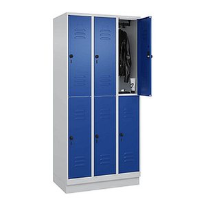CP Spind Classic PLUS enzianblau, lichtgrau 080320-30 S10003, 6 Schließfächer 90,0 x 50,0 x 195,0 cm