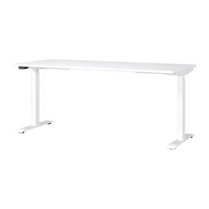 GERMANIA JET höhenverstellbarer Schreibtisch weiß rechteckig, T-Fuß-Gestell weiß 180,0 x 80,0 cm