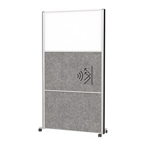 MAUL Akustik-Trennwand MAULconnecto 9603195, dunkelgrau, weiß 100,0 x 182,0 cm mit Rollen, 1 St.