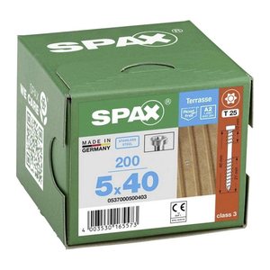 SPAX® Terrassenschrauben T25 Zylinderkopf Edelstahl A2 0537000500403 5 mm x 40 mm, 200 St.