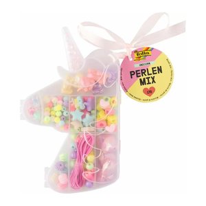 folia Perlen-Set Unicorn mehrfarbig