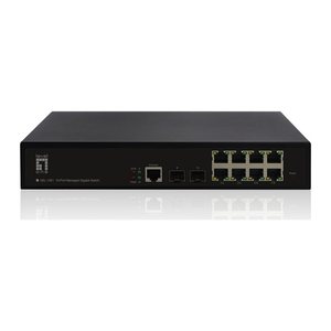 LevelOne Switch 8xGE/2xSFP 19" Managed L2