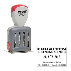 trodat Datumstempel mit Text individualisierbar Classic 2910 P05 ohne Logo, 1 St. -  Nachträglich per Gutschein personalisieren