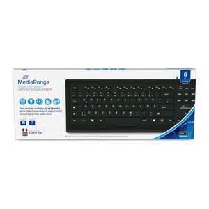 MediaRange Tastatur kabelgeb. ultraflachen Tasten (FR) sw