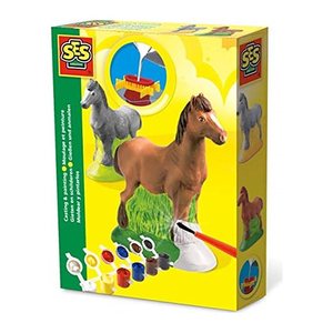 SES Creative® Gipsgießen-Set Pferd mehrfarbig
