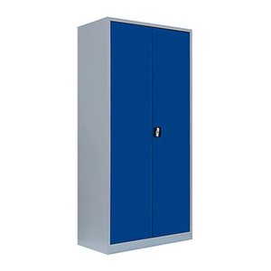 LÜLLMANN Stahlschrank 530361 enzianblau, lichtgrau 4 Fachböden 92,5 x 60,0 x 195,0 cm, aufgebaut, 1 St.