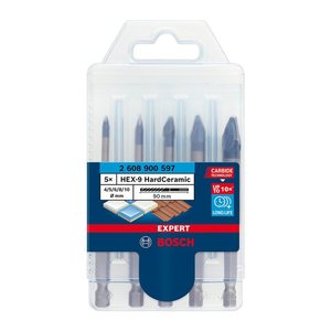BOSCH Bohrer-Set EXPERT HEX-9 HardCeramic, 5-teilig