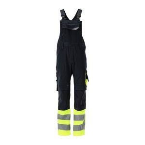 MASCOT® unisex Warnschutz-Latzhose Sunderland schwarzblau, gelb Größe 58