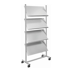 helit Prospektregal grau DIN A4 75,0 x 39,0 x 158,0 cm, 1 St.