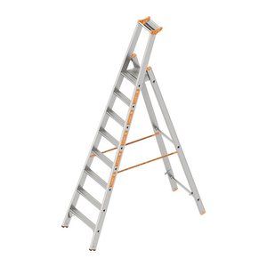 Layher Stehleiter einseitig TOPIC 1064 silber 8 Stufen, H: 270,0 cm