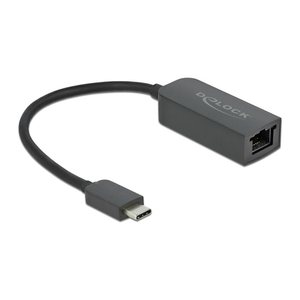 DELOCK Adapter USB Typ-C Stecker zu 2,5 Gigabit LAN kompakt