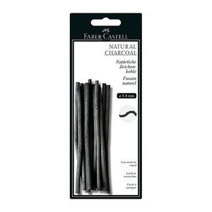 FABER-CASTELL Natural Charcoal Zeichenkohle schwarz, 12 St.