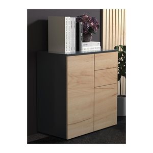 VCM my home Kommode Dalosa, 918339 anthrazit, eiche 70,2 x 39,0 x 76,5 cm, 1 St.
