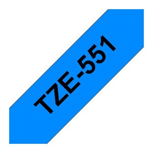 brother Schriftband TZe-551 TZE551, 24 mm, schwarz auf blau, 1 St.