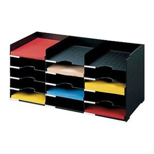 PAPERFLOW Sortierstation schwarz mit 15 Fächern