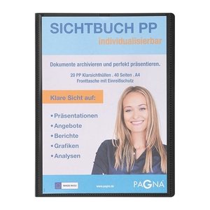 PAGNA Office Sichtbuch DIN A4, 20 Hüllen schwarz, 1 St.
