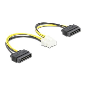 DELOCK Stromkabel 2 x SATA 15 Pin Stecker zu 8 Pin EPS Stec