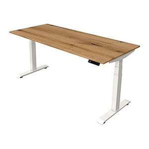 Kerkmann Move 4 elektrisch höhenverstellbarer Schreibtisch eiche rechteckig, T-Fuß-Gestell weiß 180,0 x 80,0 cm