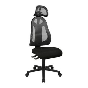 Topstar Bürostuhl Free Art mit Kopfstütze, FR100 G202X Stoff anthrazit, Gestell schwarz