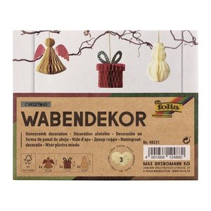 folia Dekoartikel mehrfarbig Wabenfiguren Ø 8,0/10,0 cm, 3 St.