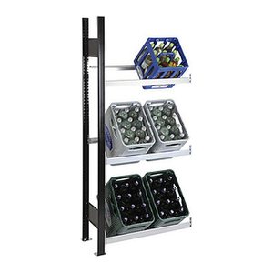 SCHULTE Anbauregal 37003-S schwarz, silber 75,0 x 30,0 x 180,0 cm