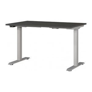 GERMANIA JET höhenverstellbarer Schreibtisch grafit rechteckig, T-Fuß-Gestell silber 120,0 x 80,0 cm