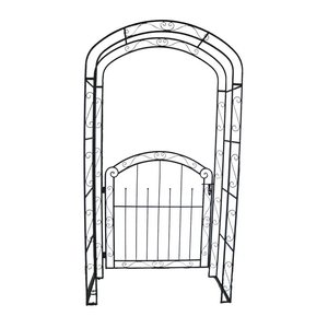 Garden Pleasure Rankbogen mit Tor MAYON Metall braun Bogen 115,0 x 43,0 x 215,0 cm, 1 St.