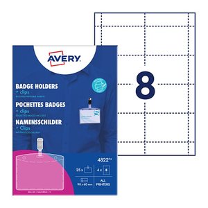 AVERY Zweckform Namensschilder mit Clip 9,0 x 6,0 cm, 1 Set