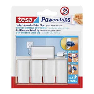 tesa Kabelclips Powerstrips Kabel-Clip weiß 3,6 cm x 2,1 cm, 5 St.