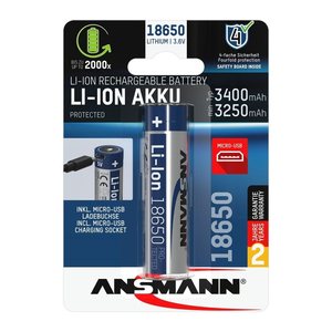 ANSMANN USB-Akku USB-C Li-Ion 18650 3.400 mAh, 1 St.