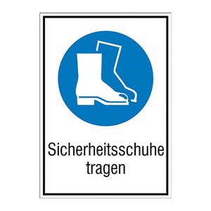 SafetyMarking® Gebotsaufkleber "Sicherheitsschuhe tragen " rechteckig 13,1 x 18,5 cm, 1 St.