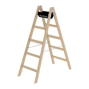 MUNK Stehleiter beidseitig 33210 natur 2x 5 Sprossen, H: 151,0 cm