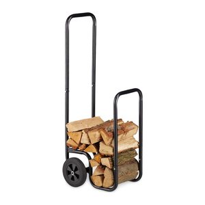 relaxdays Kaminholzwagen schwarz 41,0 x 42,5 x 100,0 cm