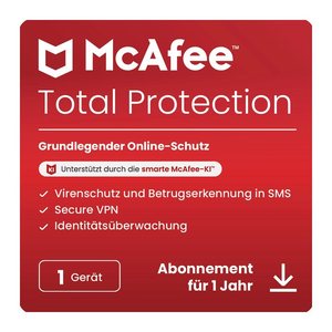 McAfee Total Protection 1-Gerät 1-Jahr Win/Mac/Android/iOS