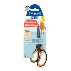 Pelikan Linkshänder-Papierschere griffix® schwarz-orange 14,0 cm